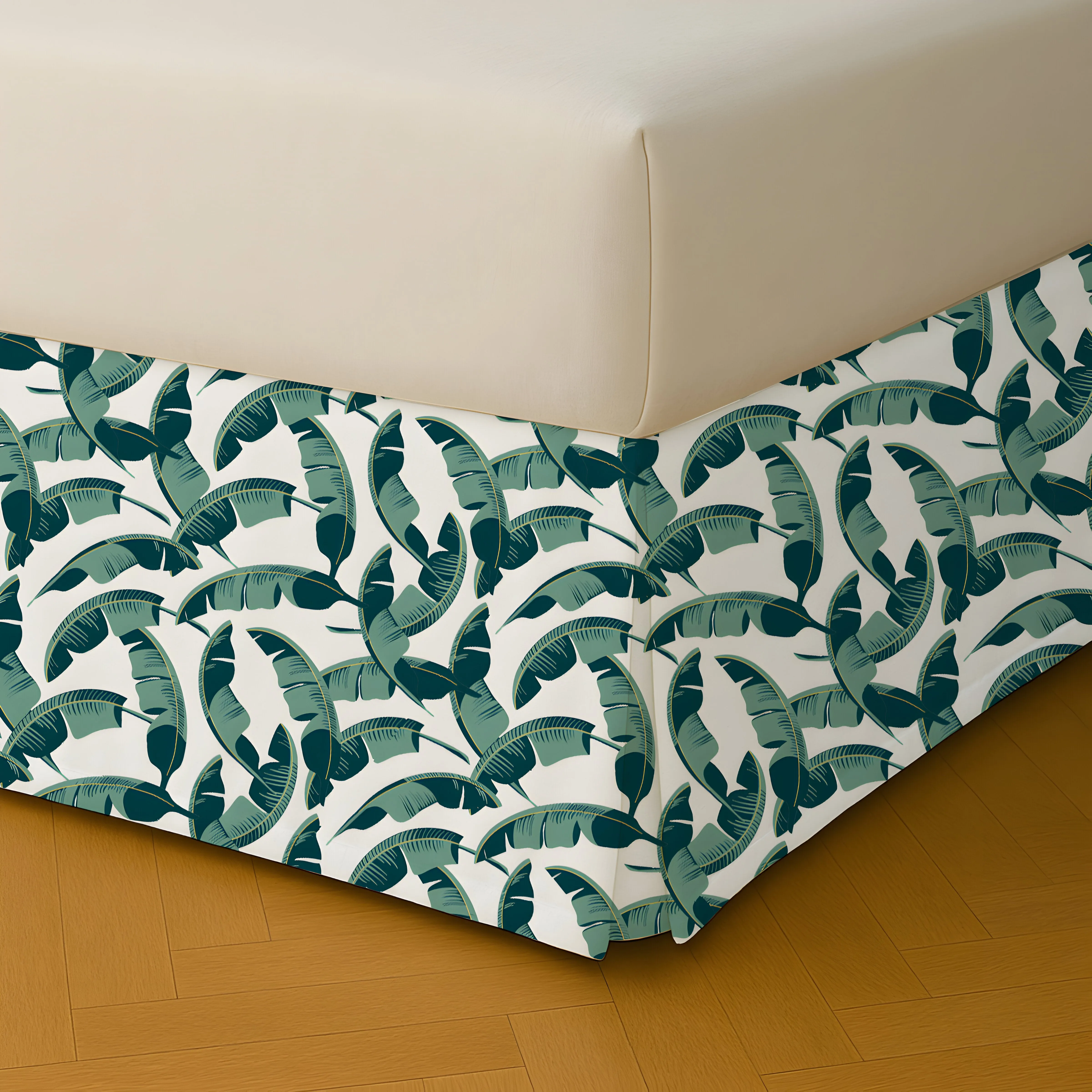 Leaves Collection Printed Bed Skirt
