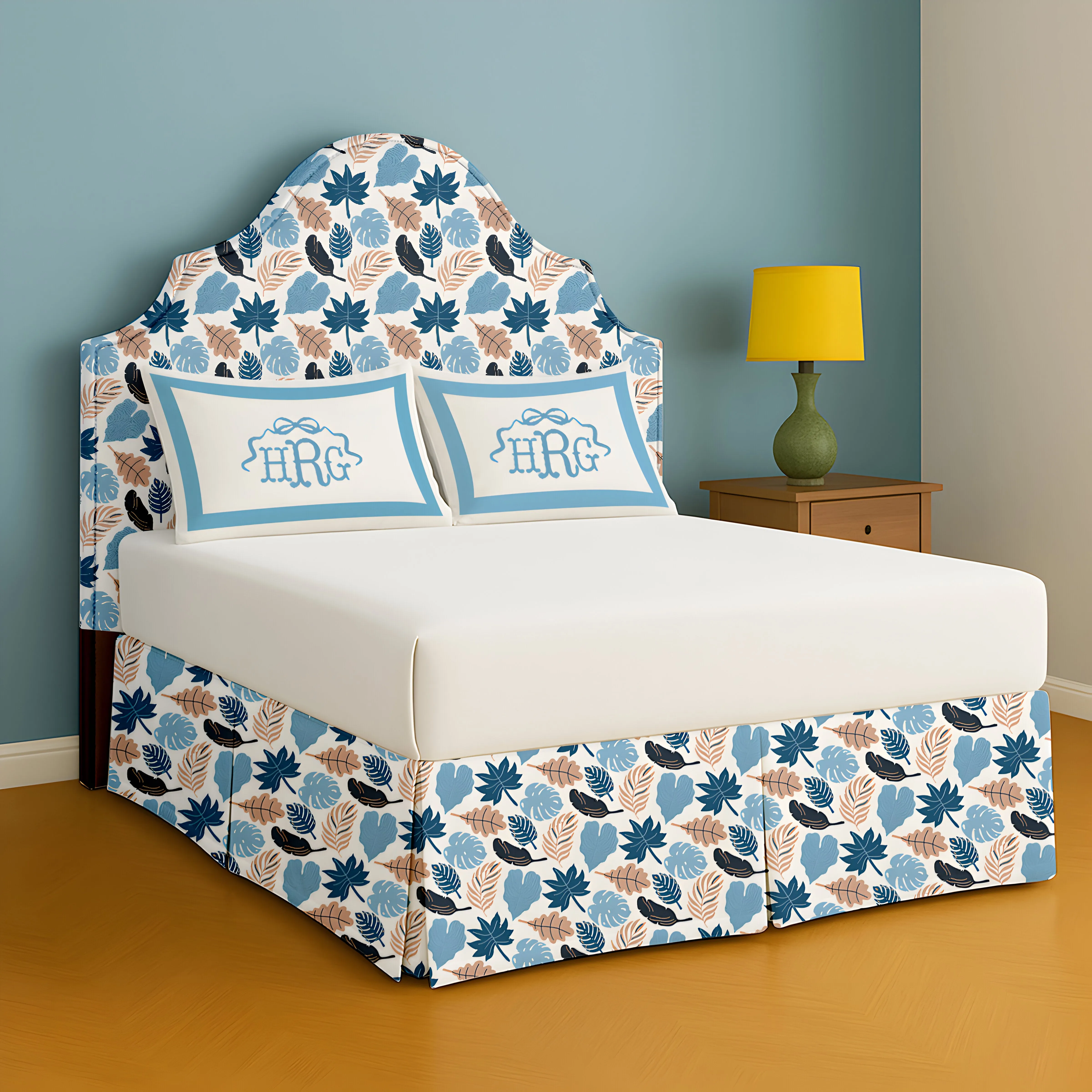 Leaves Collection Printed Bed Skirt