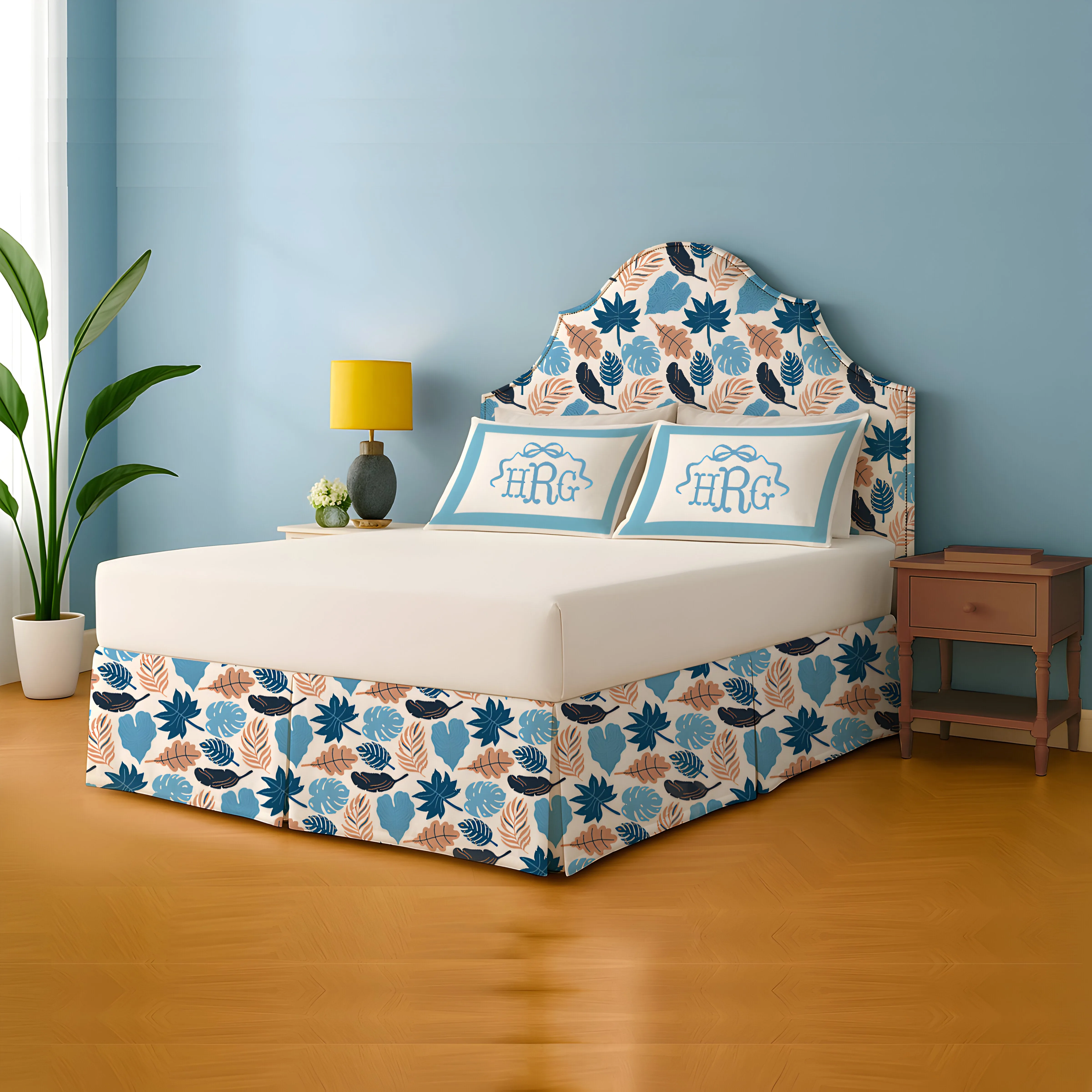Leaves Collection Printed Bed Skirt