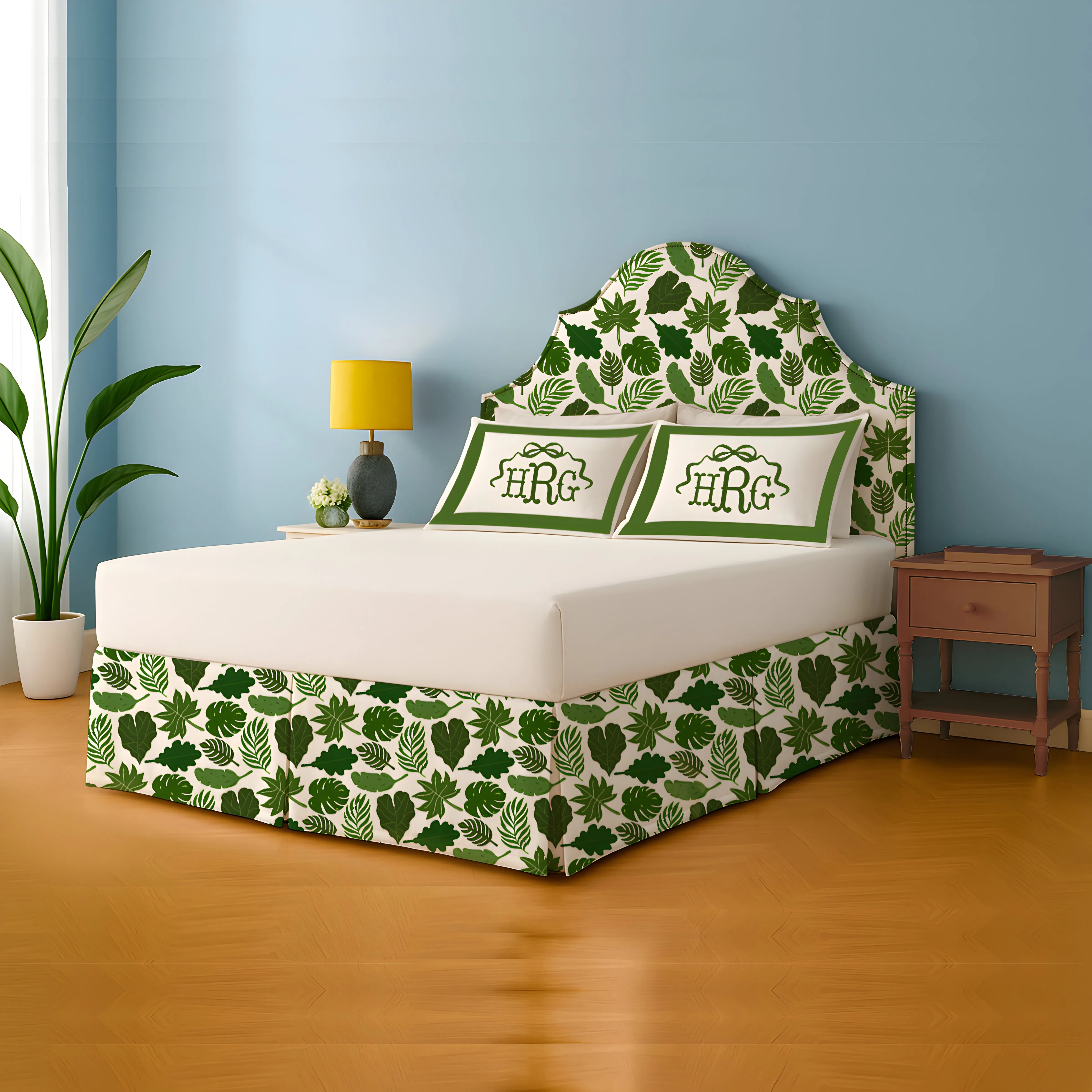Leaves Collection Printed Bed Skirt