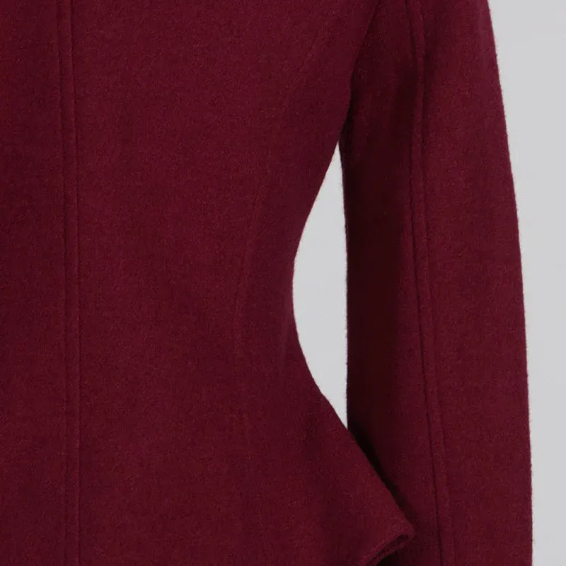 Leonia | Burgundy Blazer Jacket Longsleeve Gold Buttons