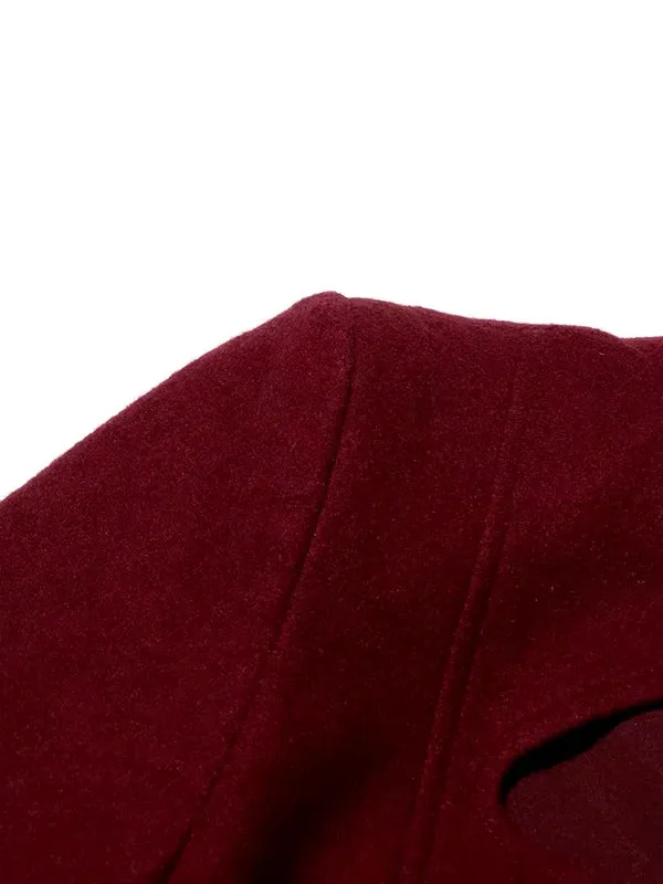 Leonia | Burgundy Blazer Jacket Longsleeve Gold Buttons