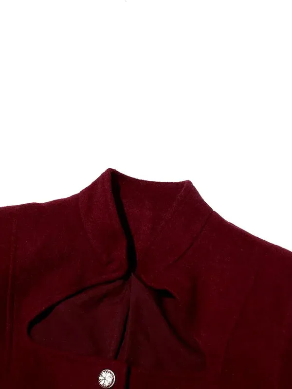 Leonia | Burgundy Blazer Jacket Longsleeve Gold Buttons