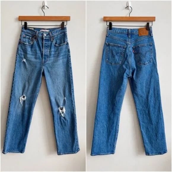 LEVI’S • Ribcage Straight Ankle Jean in Jive Tribe • 24