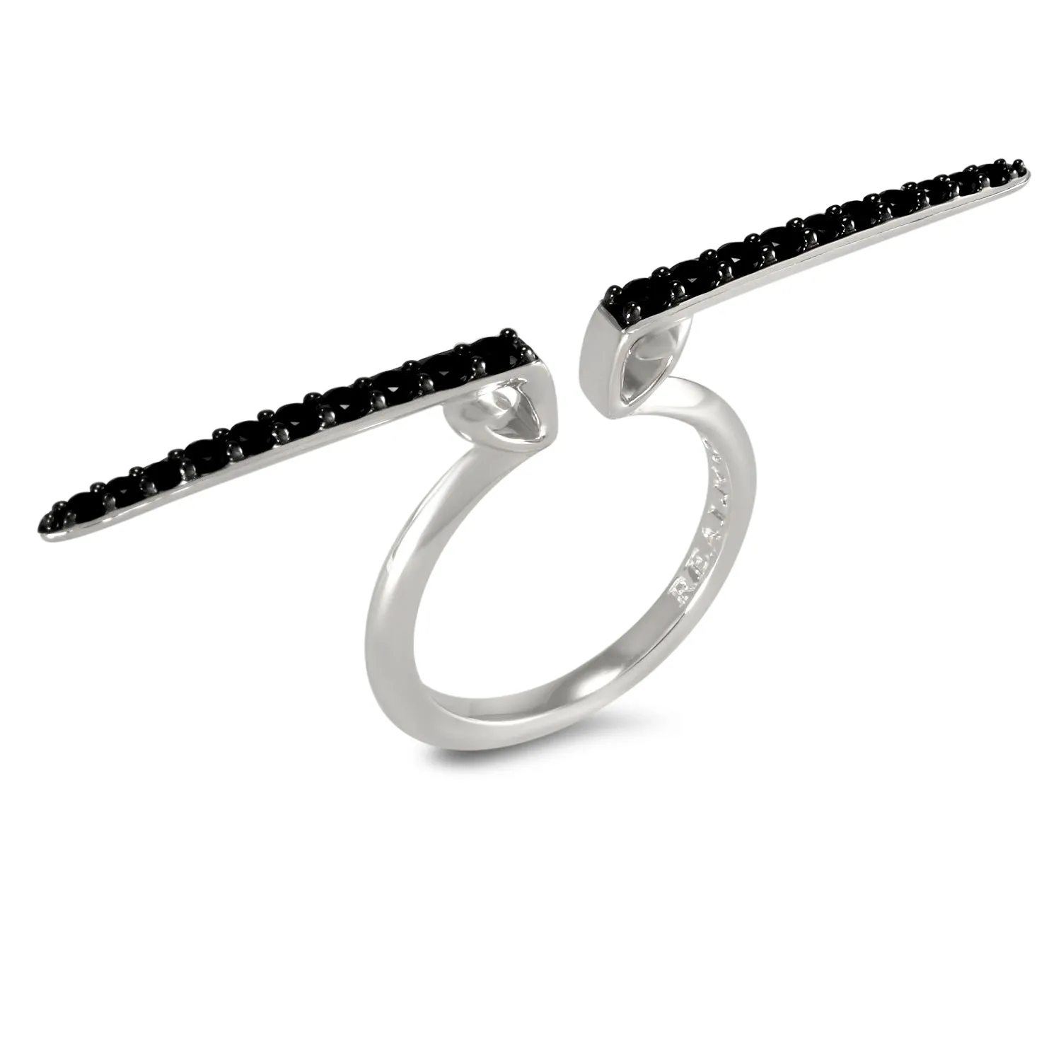 Linea Pavé Ring - Sterling Silver   CZ Noir