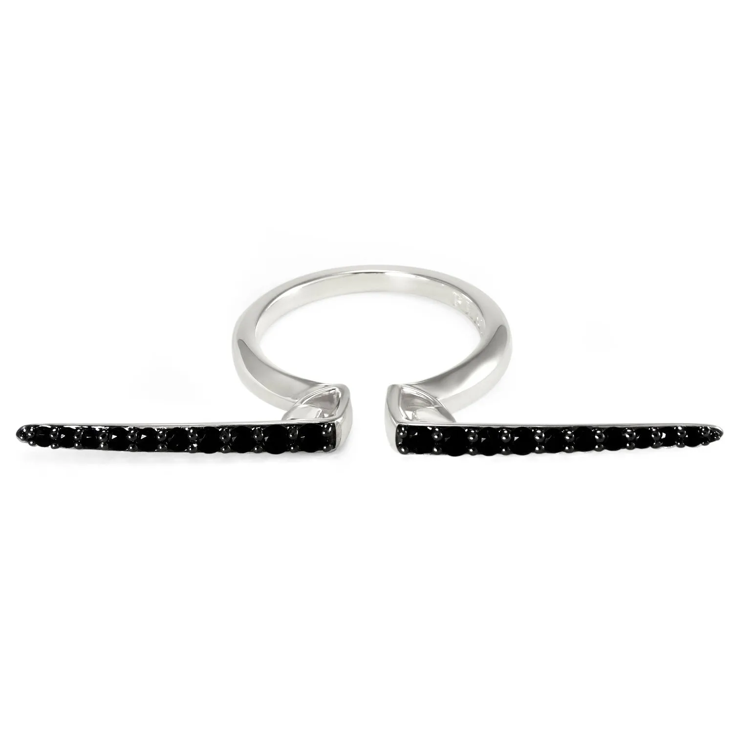 Linea Pavé Ring - Sterling Silver   CZ Noir