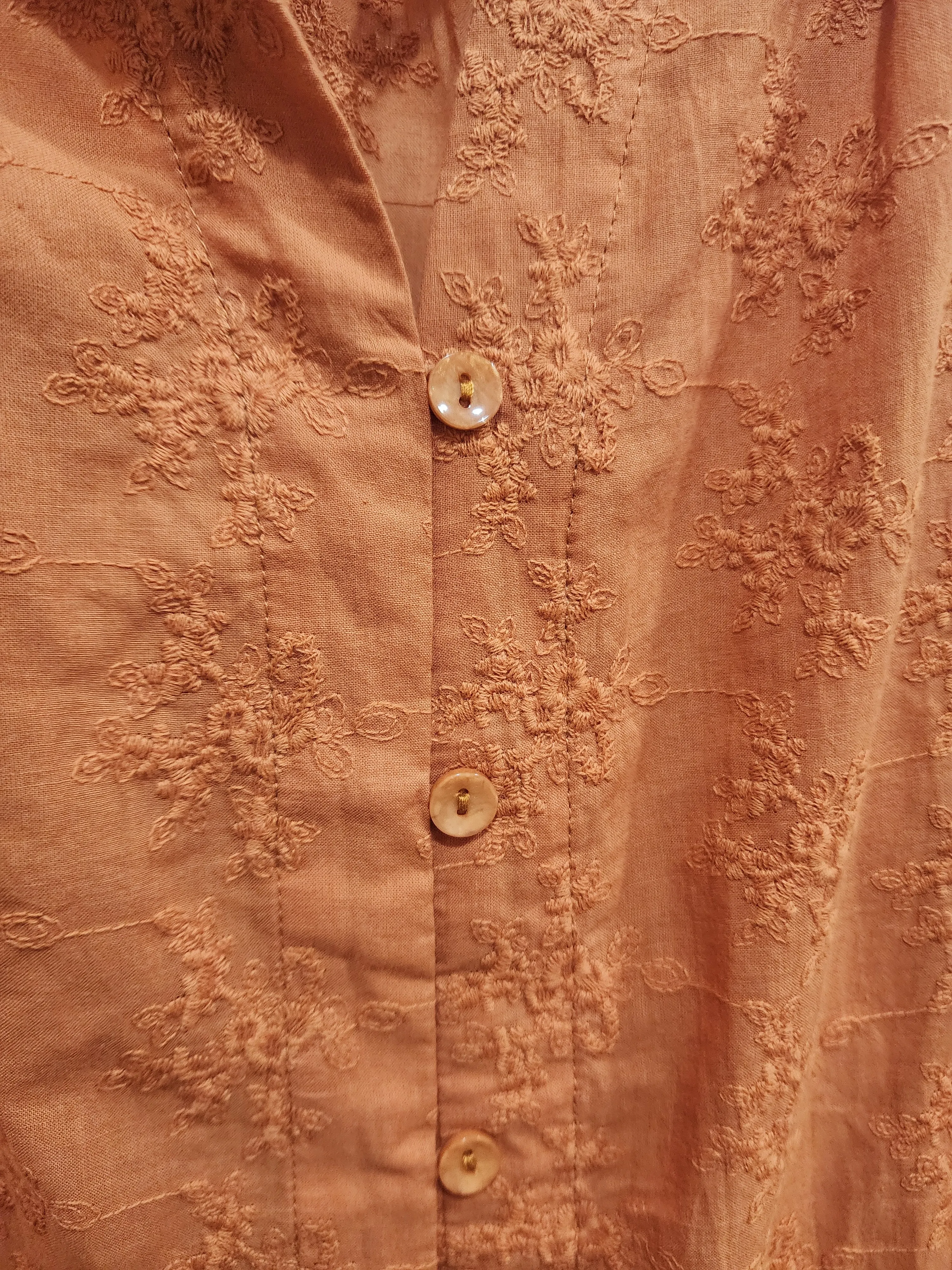 Little Lies orange embroidered shirt size 14