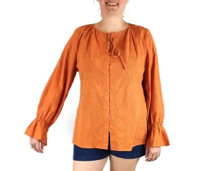 Little Lies orange embroidered shirt size 14