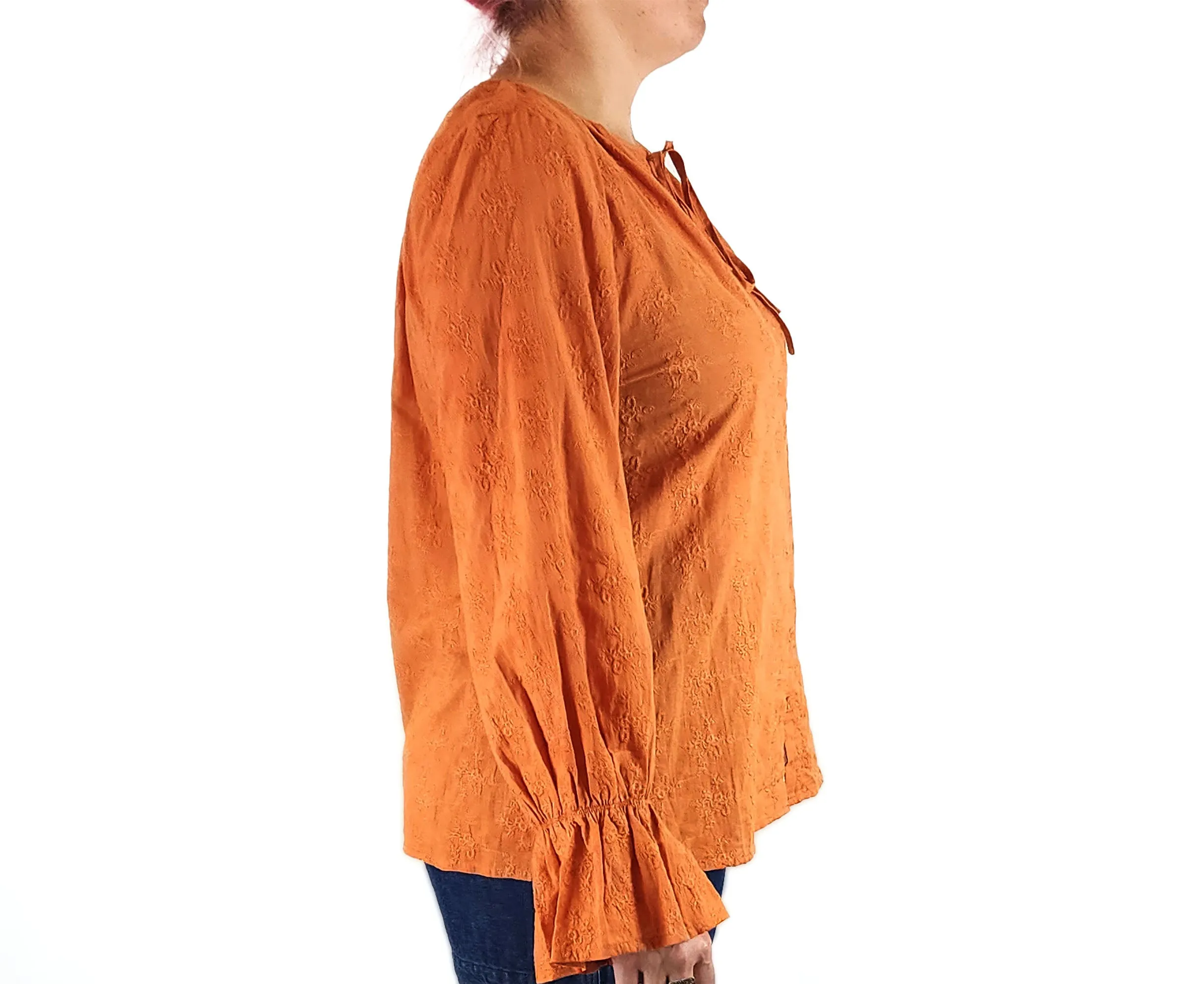 Little Lies orange embroidered shirt size 14