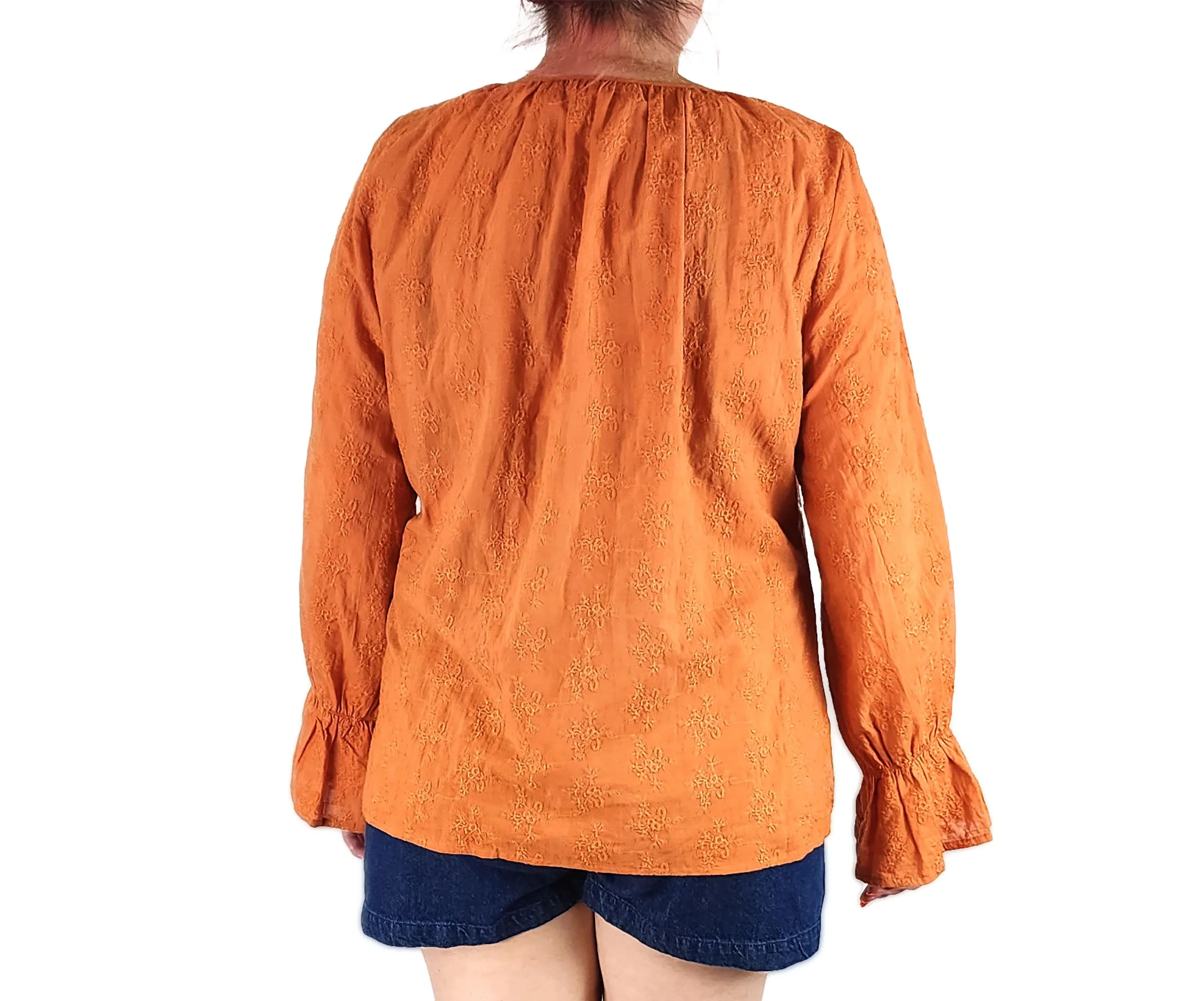 Little Lies orange embroidered shirt size 14