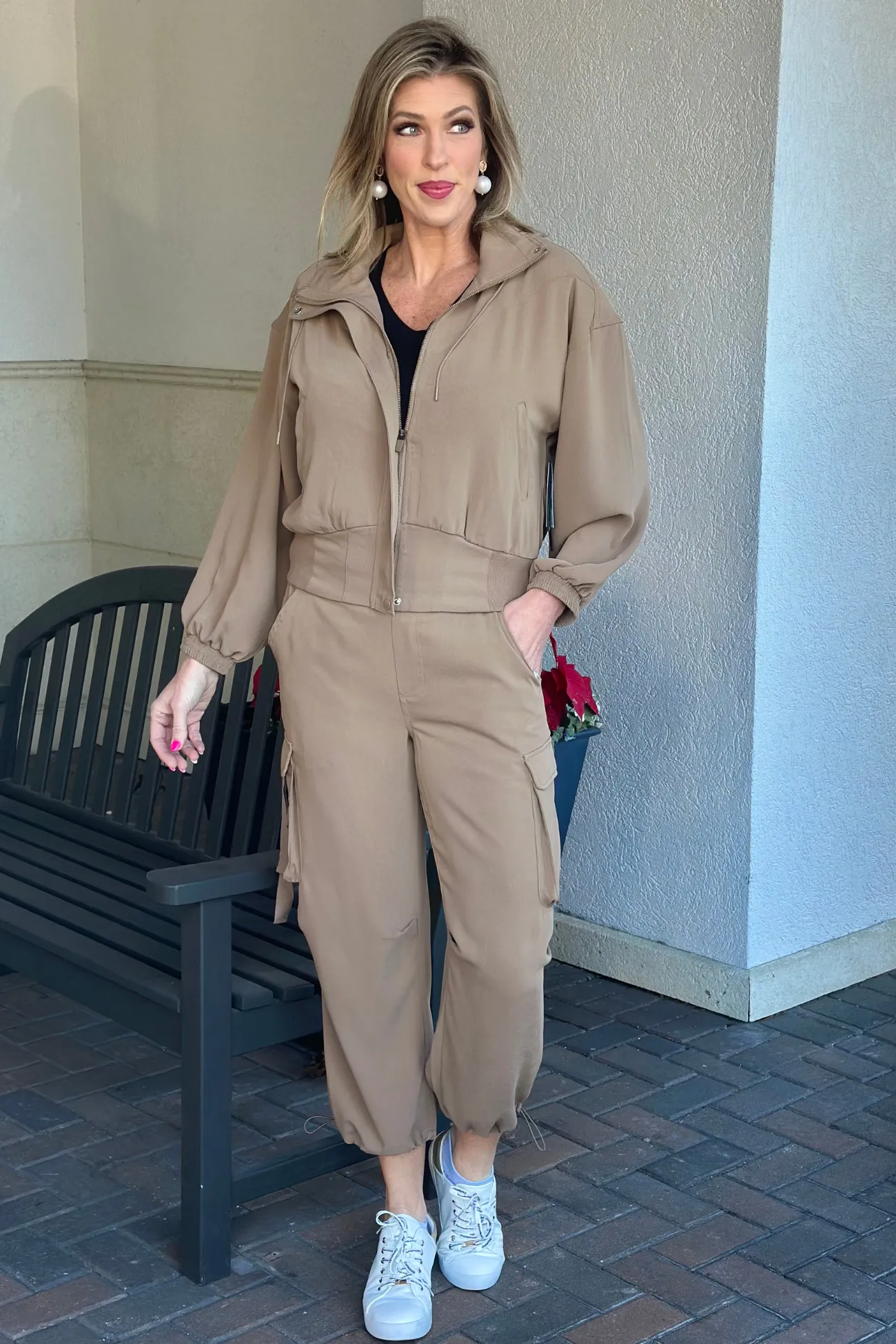 Liverpool Palo Santo Zip Up Dolman Jacket