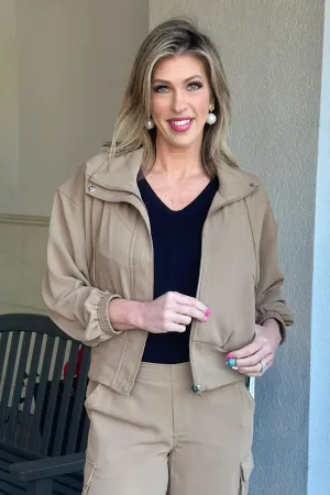 Liverpool Palo Santo Zip Up Dolman Jacket