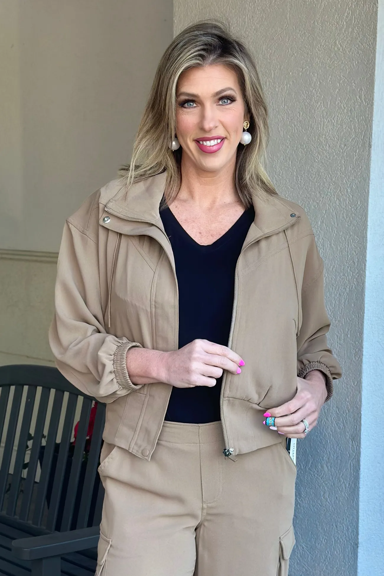 Liverpool Palo Santo Zip Up Dolman Jacket