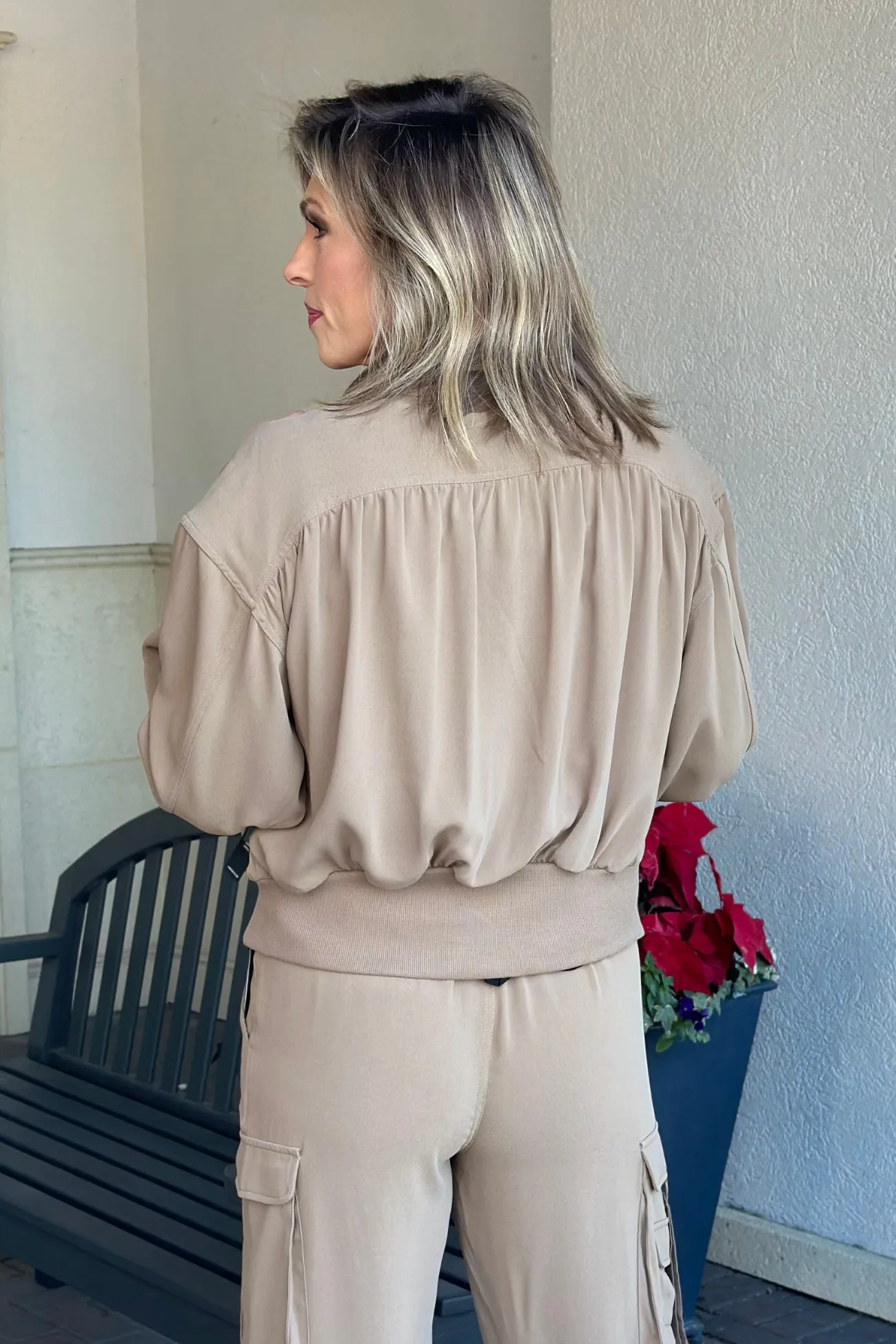Liverpool Palo Santo Zip Up Dolman Jacket