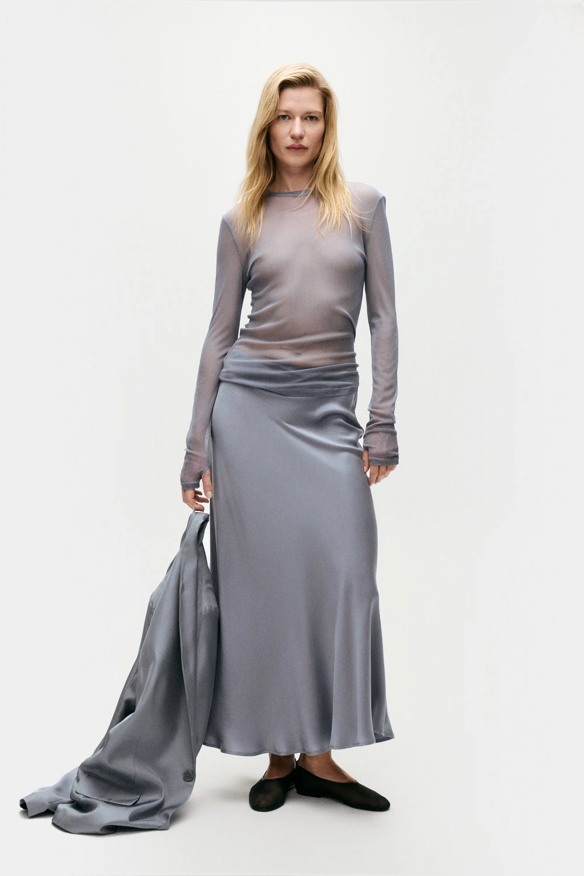 LONG BIAS CUT SKIRT STORM