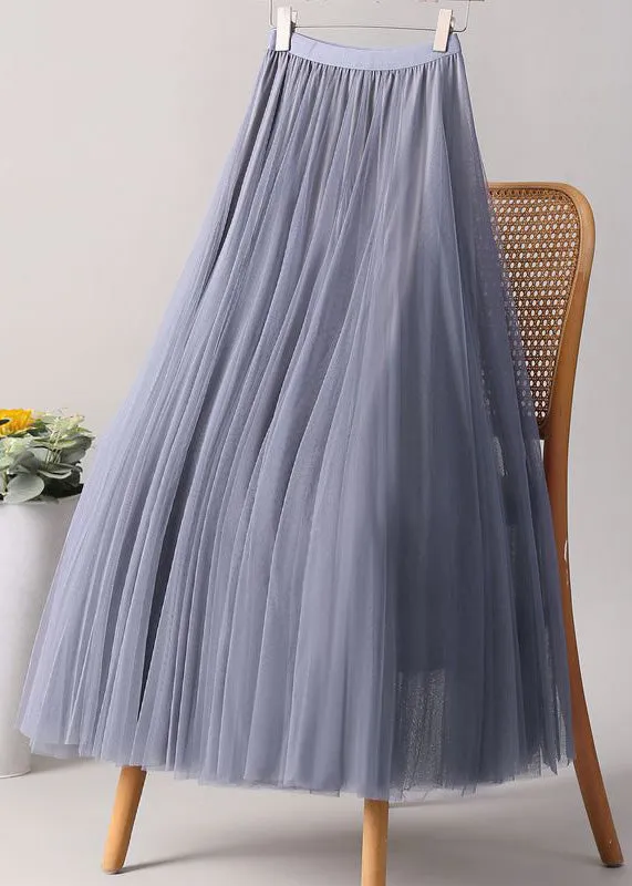 Loose Pink Elastic Waist Tulle A Line Skirts