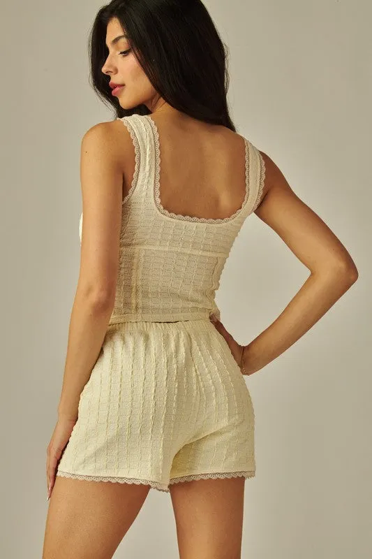 Love Poem Sweet Dreams Ruffled Lace Loungewear Set