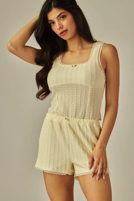 Love Poem Sweet Dreams Ruffled Lace Loungewear Set