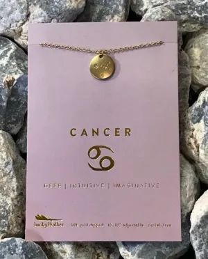 Lucky Feather Zodiac Astrology Necklace - Cancer Glow Fish Studios
