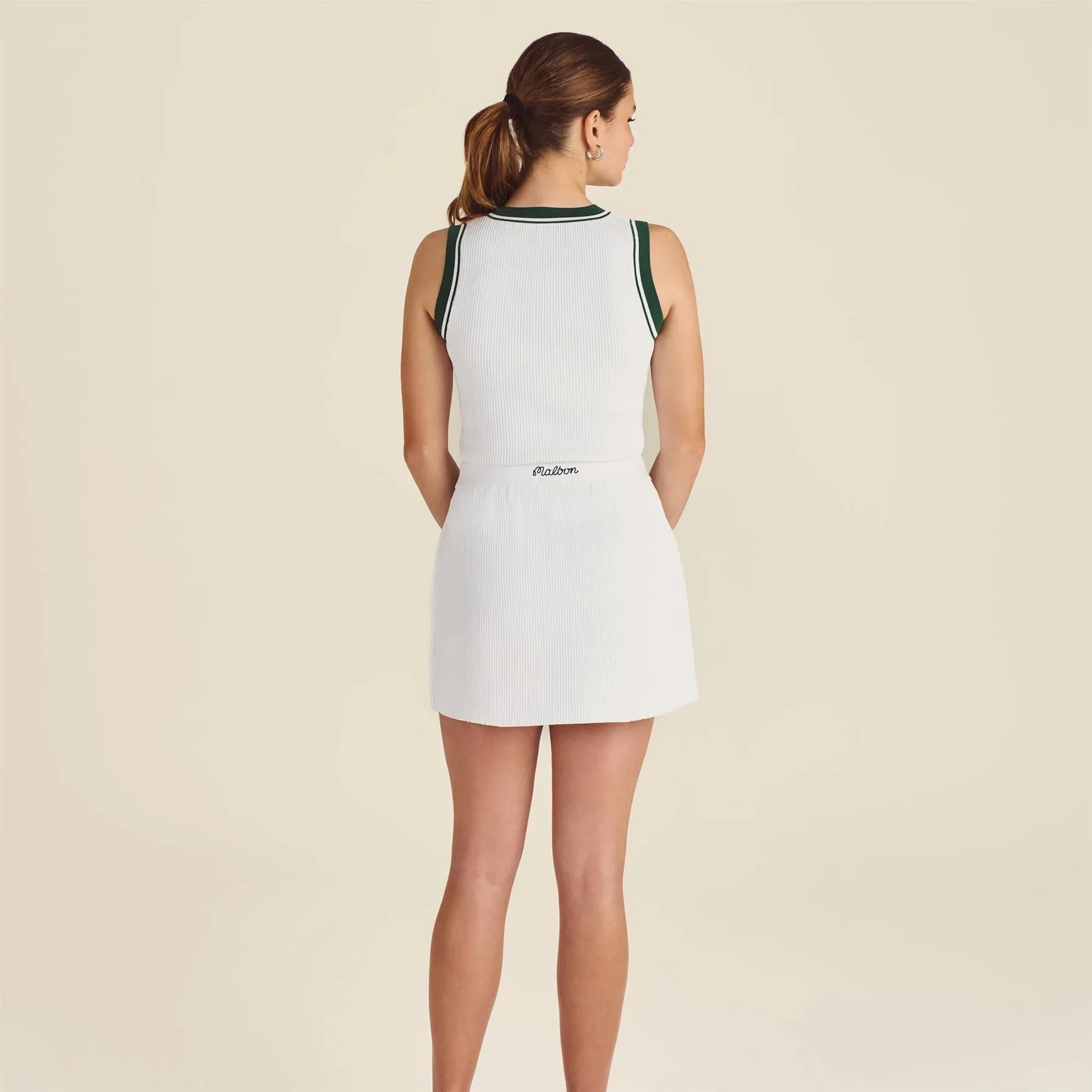 Luna Rib Knit Skirt Ivory
