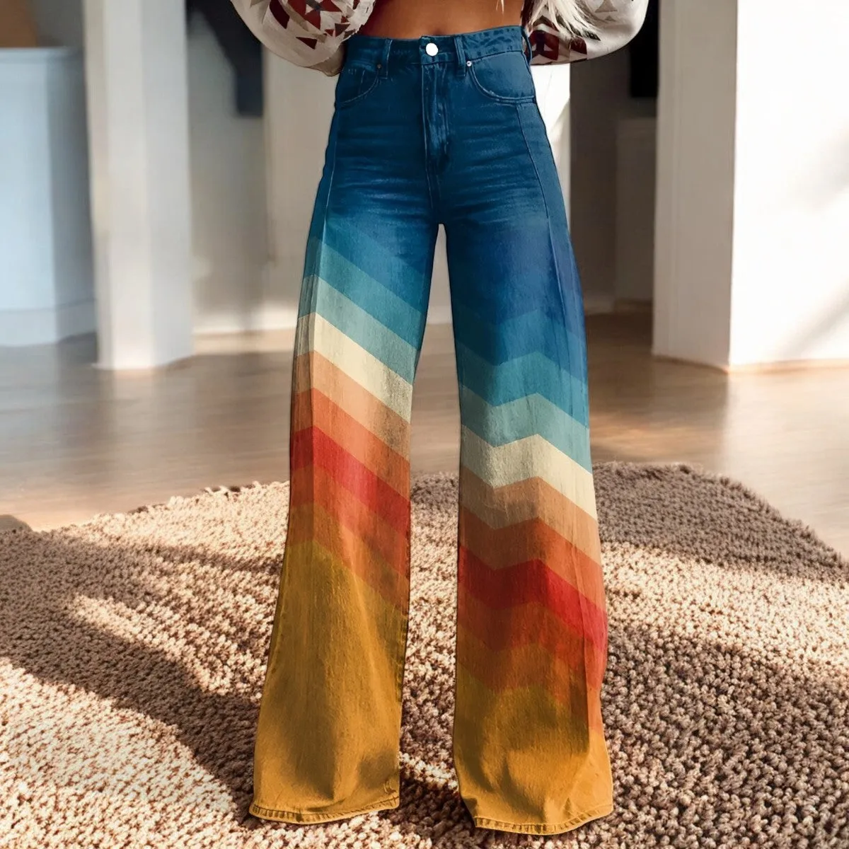 Luna | Wide Pants with Floral Print | Boho Chic | Soft Fabric
