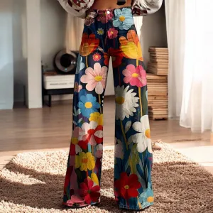 Luna | Wide Pants with Floral Print | Boho Chic | Soft Fabric