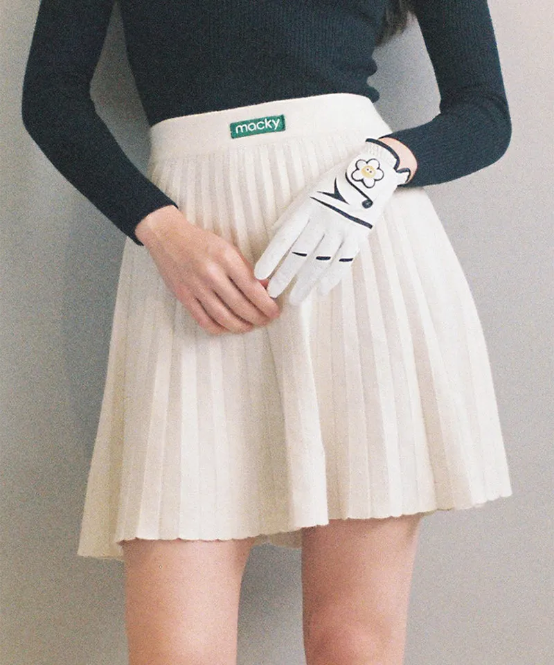 MACKY Golf: Patch Kinit Skirt - Ivory