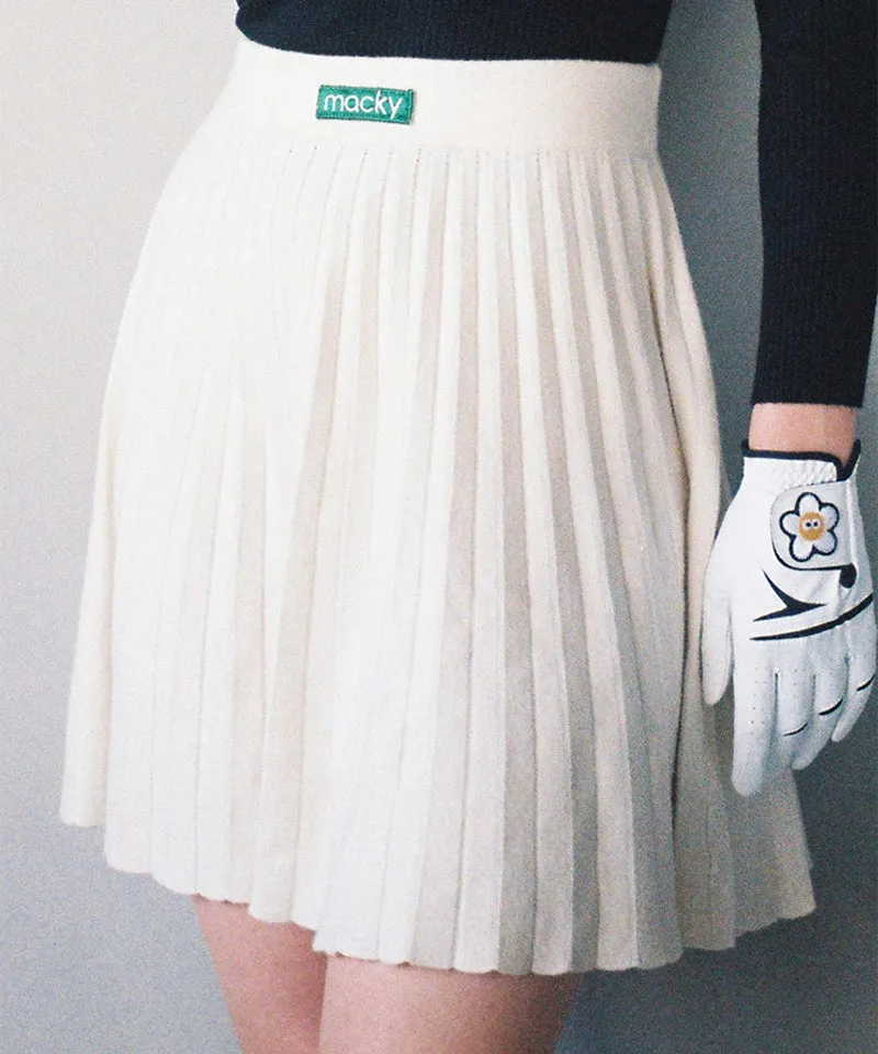 MACKY Golf: Patch Kinit Skirt - Ivory