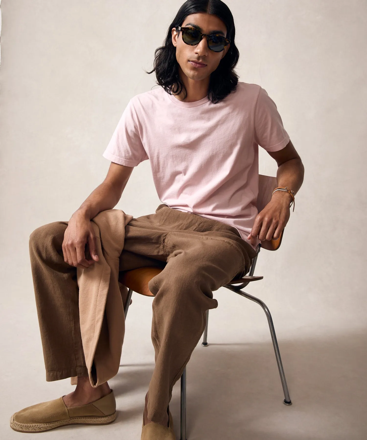 Made in L.A. Premium Jersey Tee in Shell Pink