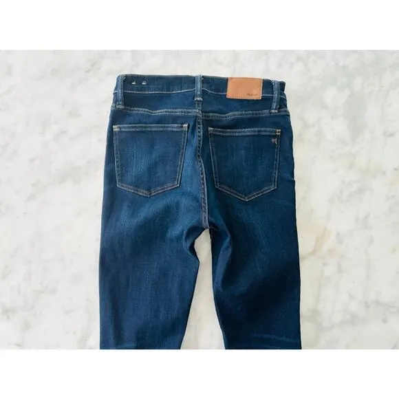 Madewell 9&quot; High Rise Skinny Jeans 26 Dark Wash Denim 5 Pocket