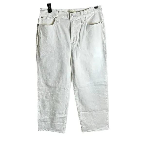 MADEWELL JEANS THE PERFECT VINTAGE WIDE-LEG CROP JEAN - WOMENS 32 WHITE