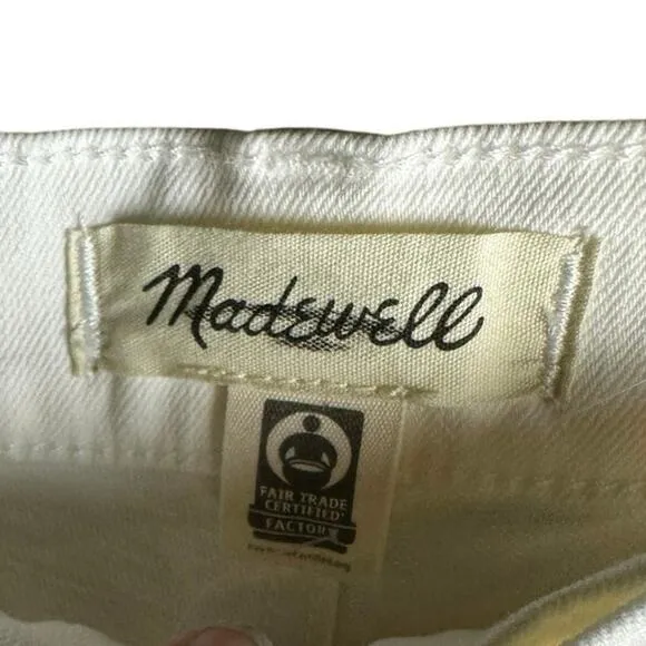 MADEWELL JEANS THE PERFECT VINTAGE WIDE-LEG CROP JEAN - WOMENS 32 WHITE
