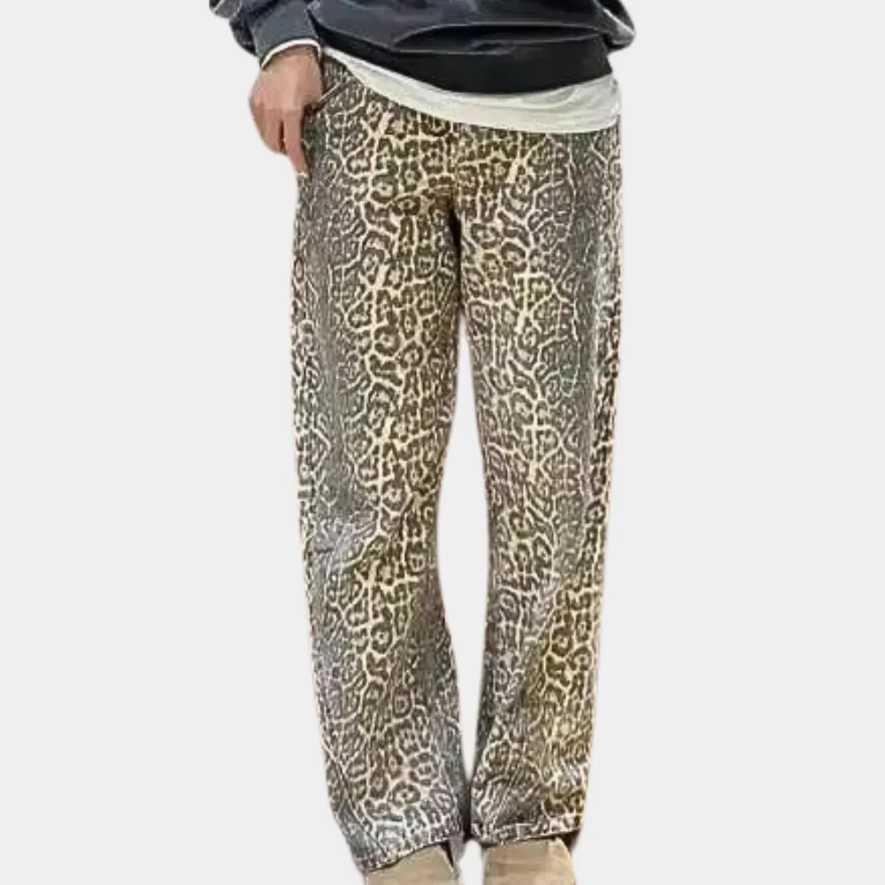 Malena - Women's leopard print jeans