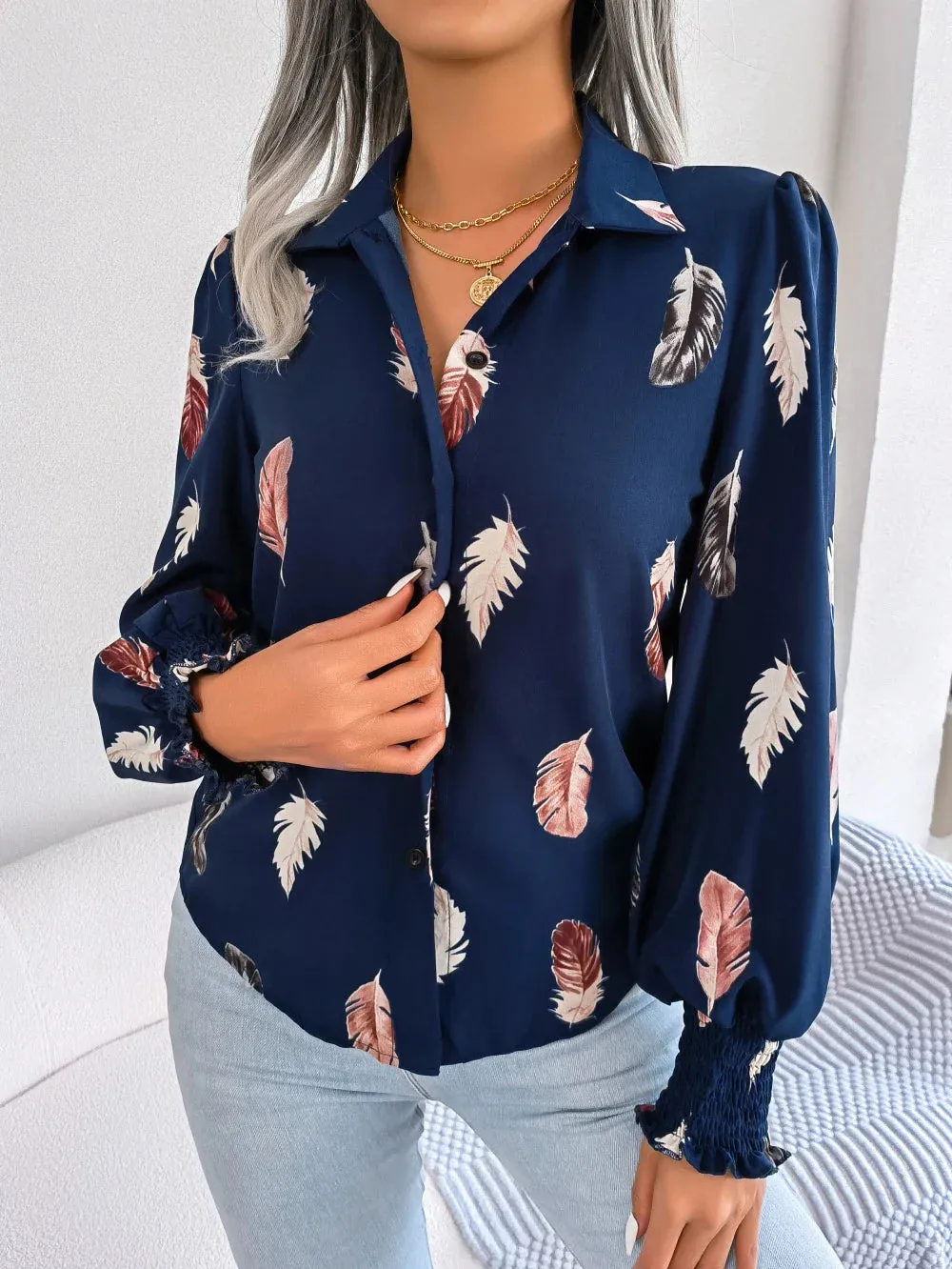 Margaret | Elegant Feather Blouse