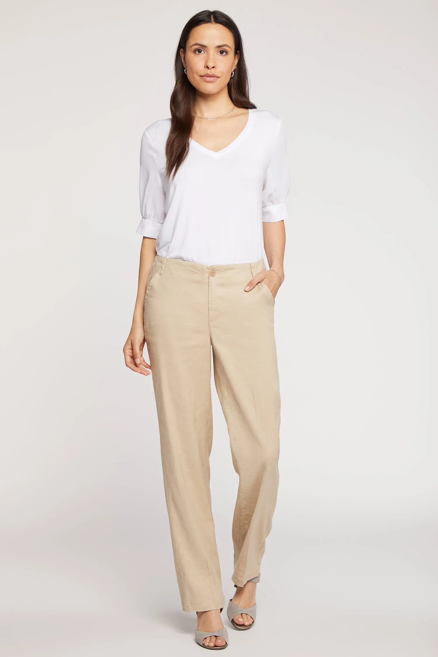 Marilyn Straight Pants In Petite - Feather