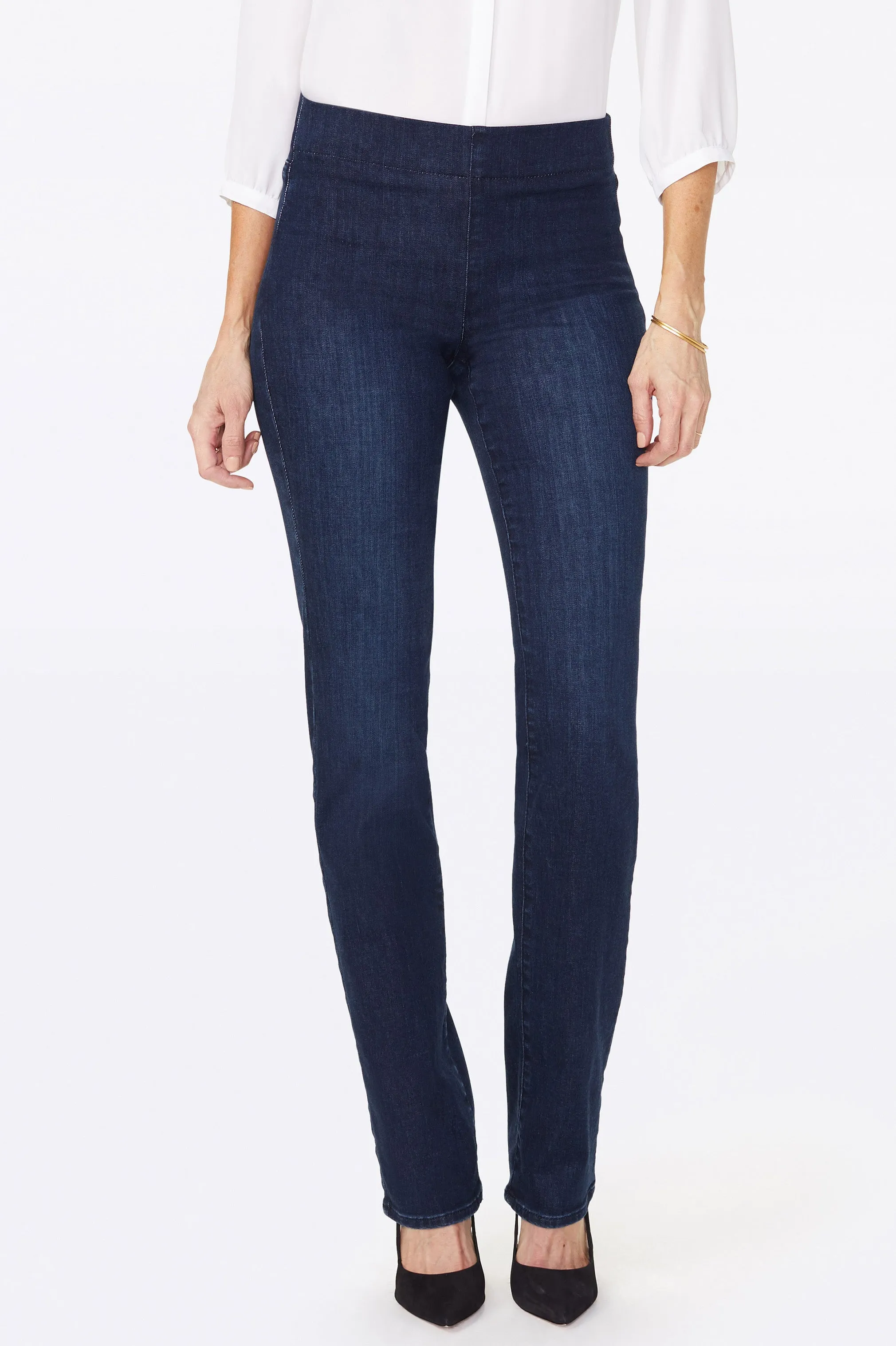 Marilyn Straight Pull-On Jeans - Clean Denslowe