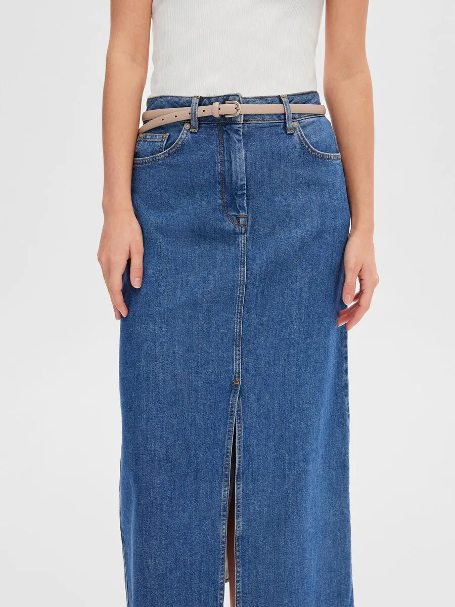 Marine Blue Denim Skirt