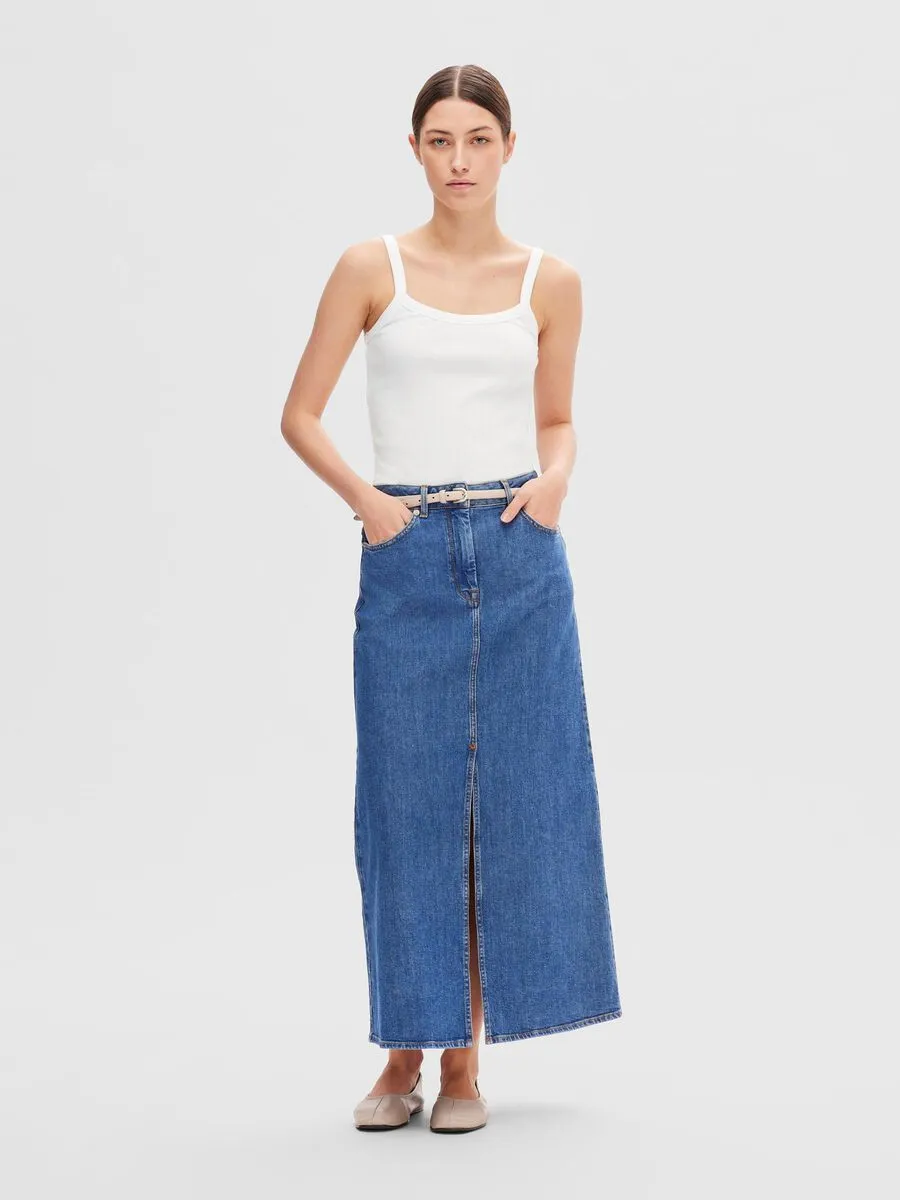 Marine Blue Denim Skirt