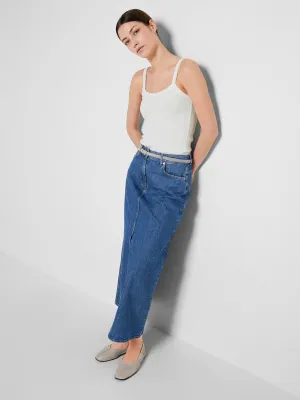 Marine Blue Denim Skirt
