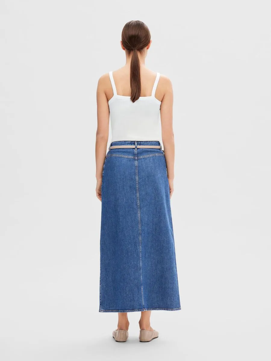 Marine Blue Denim Skirt