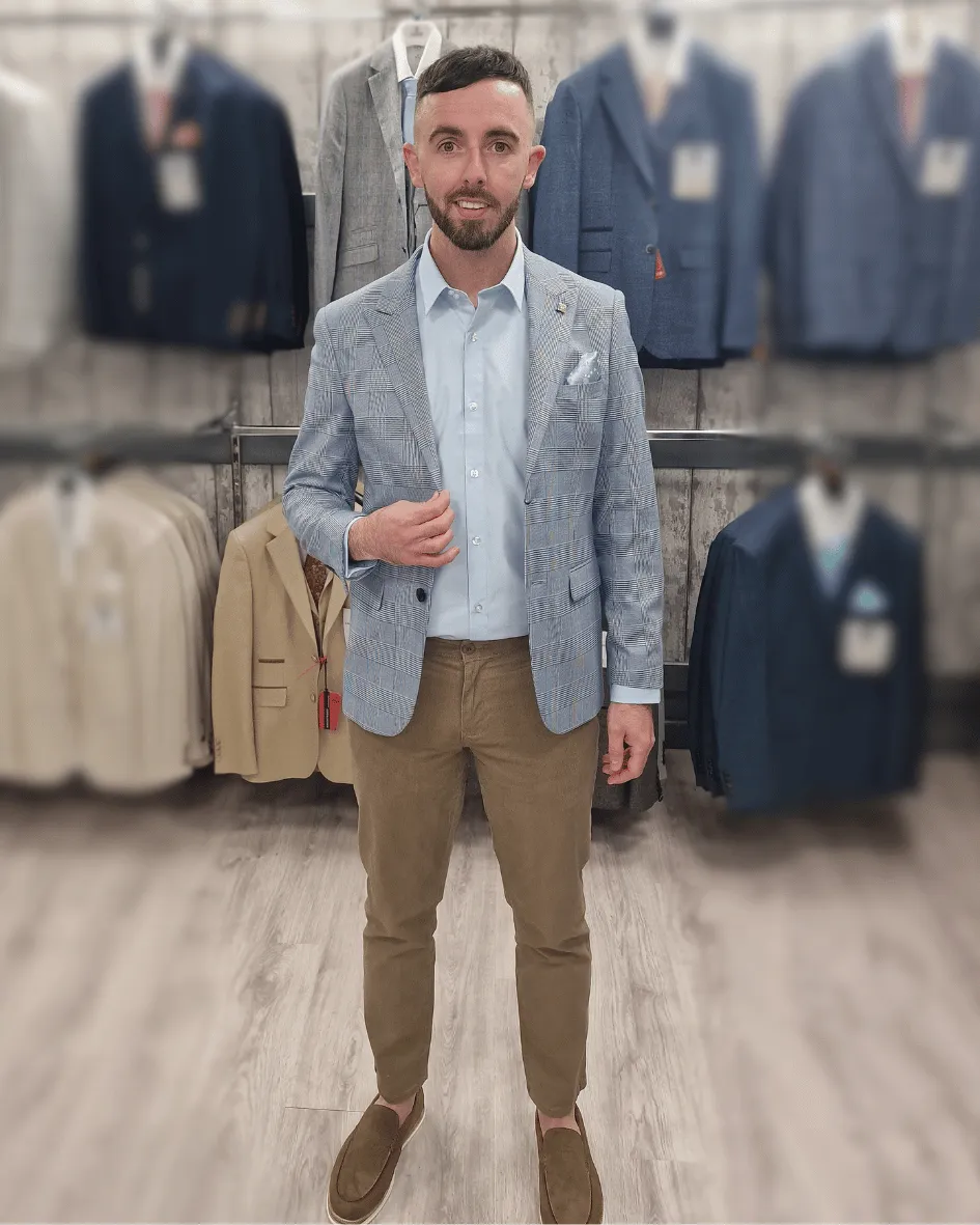 Mark Sky Jacket with Sand Chino