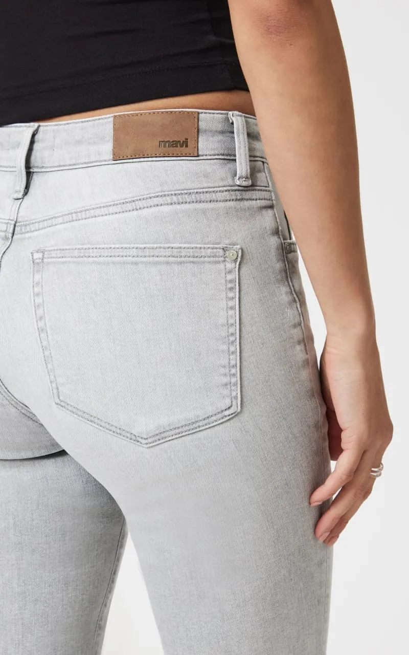 Mavi- Kathleen Mid Rise Slim Boyfriend in Ice Grey Feather Blue 28" Length