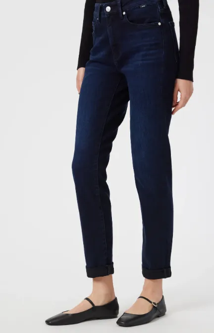 Mavi Kathleen Slim Boyfriend Jeans in Midnight Feather Blue