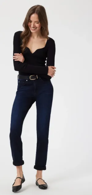 Mavi Kathleen Slim Boyfriend Jeans in Midnight Feather Blue