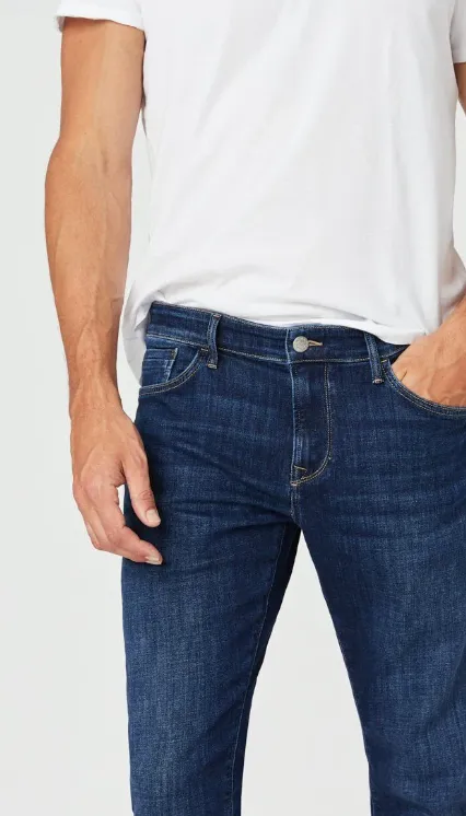 Mavi Matt Relaxed Straight Leg Jeans in Dark Feather Blue