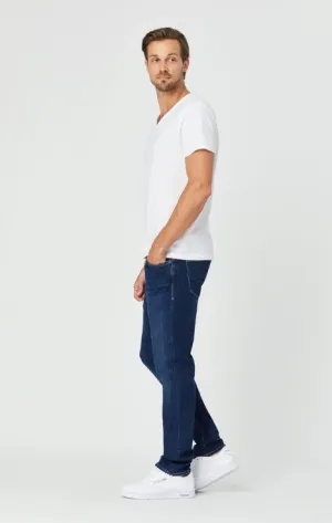 Mavi Matt Relaxed Straight Leg Jeans in Dark Feather Blue