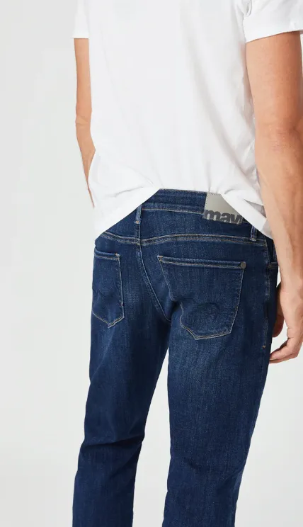 Mavi Matt Relaxed Straight Leg Jeans in Dark Feather Blue