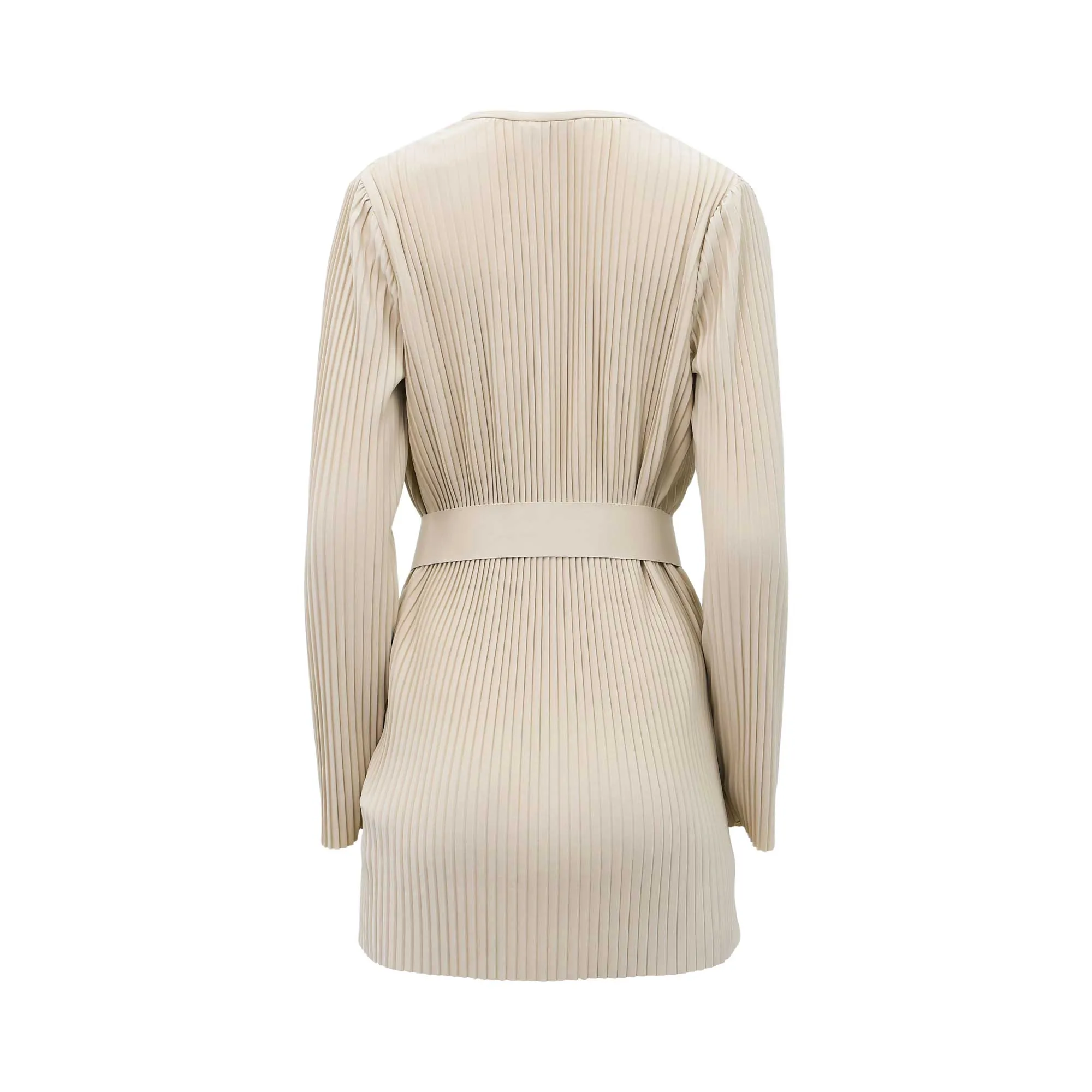 Max Mara Women's Pleated Belted Beige Top