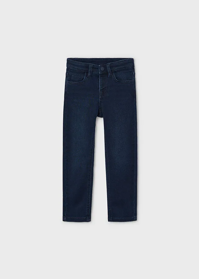 Mayoral 4110 White Long Sleeve Shirt and 4540 Denim Jeans In Stock Now