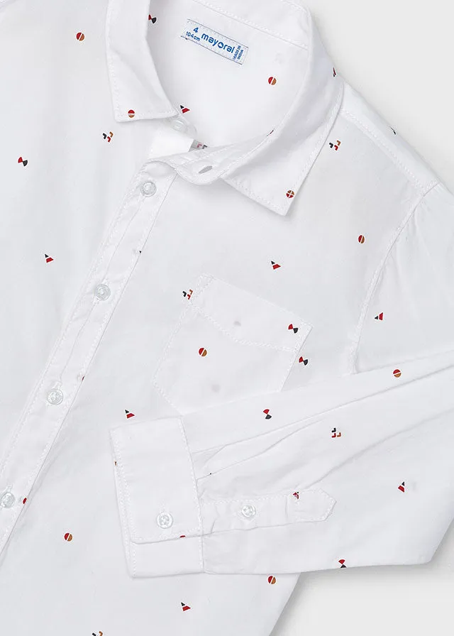 Mayoral 4110 White Long Sleeve Shirt and 4540 Denim Jeans In Stock Now